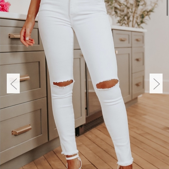 Free People Raw White Ripped High Rise Jeans 28 - Picture 5 of 15